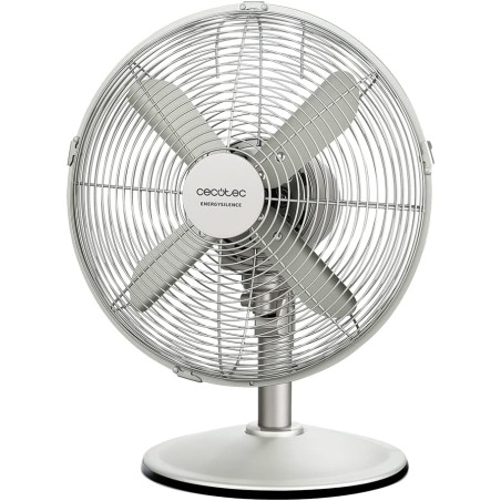 Cecotec Ventilateur de bureau EnergySilence 610 SteelDesk avec 40 W et finition acier, 12 pouces, 3 vitesses, oscillation, silen