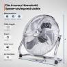 TRESKO AERSON Ventilateur de Sol 40 cm | Ventilateur sur Pied 75W | avec 3 niveaux de puissance | Débit d'air élevé | Constructi