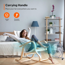 TRESKO AERSON Ventilateur de Sol 40 cm | Ventilateur sur Pied 75W | avec 3 niveaux de puissance | Débit d'air élevé | Constructi