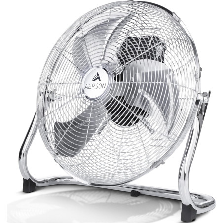 TRESKO AERSON Ventilateur de Sol 50 cm | Ventilateur sur Pied 125W | avec 3 niveaux de puissance | Débit d'air élevé | Construct