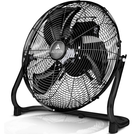 TRESKO AERSON Ventilateur de Sol 60 cm | Ventilateur sur Pied 200W | avec 3 niveaux de puissance | Débit d'air élevé | Construct