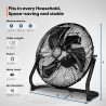 TRESKO AERSON Ventilateur de Sol 60 cm | Ventilateur sur Pied 200W | avec 3 niveaux de puissance | Débit d'air élevé | Construct