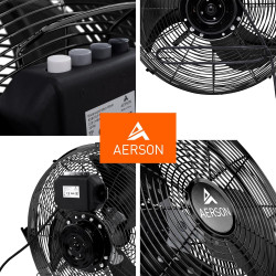 TRESKO AERSON Ventilateur de Sol 60 cm | Ventilateur sur Pied 200W | avec 3 niveaux de puissance | Débit d'air élevé | Construct