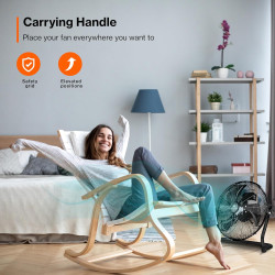 TRESKO AERSON Ventilateur de Sol 40 cm | Ventilateur sur Pied 75W | avec 3 niveaux de puissance | Débit d'air élevé | Constructi
