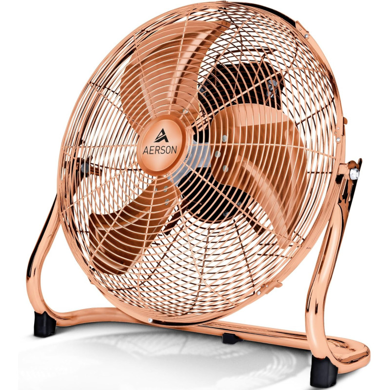TRESKO AERSON Ventilateur de Sol 40 cm | Ventilateur sur Pied 75W | avec 3 niveaux de puissance | Débit d'air élevé | Constructi