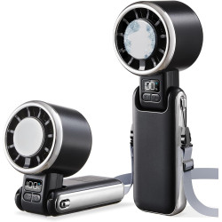 Ventilateur turbo portable à main avec refroidissement par glace, 5 vitesses haute vitesse 4400mAh rechargeable mini ventilateur