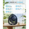 Ventilateur de Bureau Portable - 3000mAh Ventilateur de Table Silencieux USB avec Veilleuse,5 Vitesses,Jusqu'à 8h,Rotation à 360