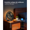 Ventilateur de Bureau Portable - 3000mAh Ventilateur de Table Silencieux USB avec Veilleuse,5 Vitesses,Jusqu'à 8h,Rotation à 360