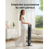 Dreo Ventilateur Colonne Silencieux 28 dB pour Chambre, Couverture Max 9 m, Ventilateur Debout sans Lame, 7,6 m/s, Oscillation 9