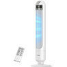 DREO Ventilateur Colonne Silencieux 23 dB pour Chambre, Couverture Max 9.8 m, Ventilateur Debout sans Lame, Oscillation 90°, 4 V