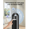 DREO ventilateur colonne intelligent pour chambre à coucher, ventilateur sur pied silencieux de 28 dB, portée d’air jusqu’à 8,8 