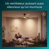 Philips Olas Ventilateur de Plafond, 3 Pales, Lumière LED 24 W, Moteur DC, Température de Couleur (3000 K-4300 K-6500 K) avec Fo