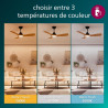 Philips Olas Ventilateur de Plafond, 3 Pales, Lumière LED 24 W, Moteur DC, Température de Couleur (3000 K-4300 K-6500 K) avec Fo