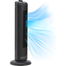 Amazon Basics Ventilateur Tour Oscillant 71 cm avec Angle de 60 Degrés pour Chambre, Salon, Bureau, 3 Vitesses, Contrôle Mécaniq