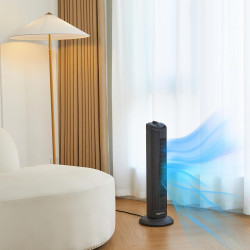 Amazon Basics Ventilateur Tour Oscillant 71 cm avec Angle de 60 Degrés pour Chambre, Salon, Bureau, 3 Vitesses, Contrôle Mécaniq