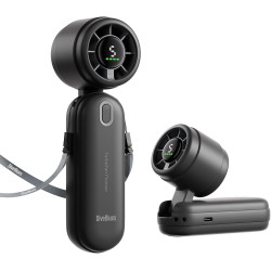 Divebleus 3 en 1 portable ventilateur à main, mini ventilateur turbo usb rechargeable 4000mah, 5 vitesses réglables, jusqu’à 12h