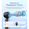 Divebleus 3 en 1 portable ventilateur à main, mini ventilateur turbo usb rechargeable 4000mah, 5 vitesses réglables, jusqu’à 12h