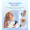 Divebleus 3 en 1 portable ventilateur à main, mini ventilateur turbo usb rechargeable 4000mah, 5 vitesses réglables, jusqu’à 12h