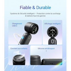 Divebleus 3 en 1 portable ventilateur à main, mini ventilateur turbo usb rechargeable 4000mah, 5 vitesses réglables, jusqu’à 12h