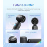 Divebleus 3 en 1 portable ventilateur à main, mini ventilateur turbo usb rechargeable 4000mah, 5 vitesses réglables, jusqu’à 12h