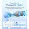 Divebleus 3 en 1 portable ventilateur à main, mini ventilateur turbo usb rechargeable 4000mah, 5 vitesses réglables, jusqu’à 12h