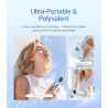 Divebleus 3 en 1 portable ventilateur à main, mini ventilateur turbo usb rechargeable 4000mah, 5 vitesses réglables, jusqu’à 12h