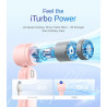 Divebleus 3 en 1 portable ventilateur à main, mini ventilateur turbo usb rechargeable 4000mah, 5 vitesses réglables, jusqu’à 12h