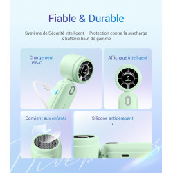 Divebleus 3 en 1 portable ventilateur à main, mini ventilateur turbo usb rechargeable 4000mah, 5 vitesses réglables, jusqu’à 12h