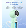 Divebleus 3 en 1 portable ventilateur à main, mini ventilateur turbo usb rechargeable 4000mah, 5 vitesses réglables, jusqu’à 12h