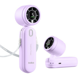 Divebleus 3 en 1 portable ventilateur à main, mini ventilateur turbo usb rechargeable 4000mah, 5 vitesses réglables, jusqu’à 12h