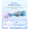 Divebleus 3 en 1 portable ventilateur à main, mini ventilateur turbo usb rechargeable 4000mah, 5 vitesses réglables, jusqu’à 12h