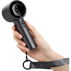 JISULIFE Ventilateur Portable à Main,Mini Ventilateur Turbo Réglable en Vitesse(de 1 à 100),Batterie de 5000mAh avec Corps en Mé