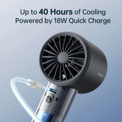 JISULIFE Ventilateur Portable à Main,Mini Ventilateur Turbo Réglable en Vitesse(de 1 à 100),Batterie de 5000mAh avec Corps en Mé