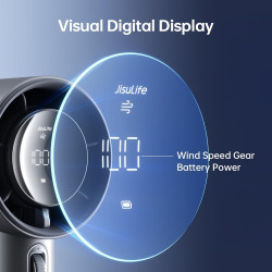JISULIFE Ventilateur Portable à Main,Mini Ventilateur Turbo Réglable en Vitesse(de 1 à 100),Batterie de 5000mAh avec Corps en Mé