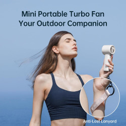 JISULIFE Ventilateur Portable à Main,Mini Ventilateur Turbo Réglable en Vitesse(de 1 à 100),Batterie Rechargeable de 3600mAh,Aff