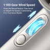 JISULIFE Ventilateur Portable à Main,Mini Ventilateur Turbo Réglable en Vitesse(de 1 à 100),Batterie de 5000mAh avec Corps en Mé
