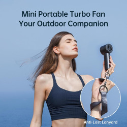 JISULIFE Ventilateur Portable à Main,Mini Ventilateur Turbo Réglable en Vitesse(de 1 à 100),Batterie Rechargeable de 3600mAh,Aff
