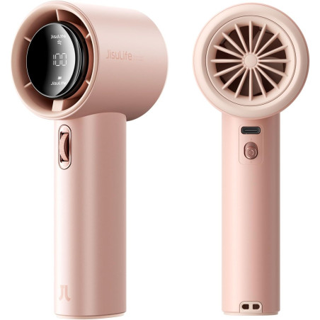 JISULIFE Ventilateur Portable à Main,Mini Ventilateur Turbo Réglable en Vitesse(de 1 à 100),Batterie Rechargeable de 3600mAh,Aff