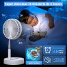 LBSTP Ventilateur sur Pied 22 dB Silencieux, 8" pliable avec télécommande, batterie 8000 mAh, USB, 4 vitesses,Oscillant 180°+60°