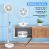 LBSTP Ventilateur sur Pied 22 dB Silencieux, 8" pliable avec télécommande, batterie 8000 mAh, USB, 4 vitesses,Oscillant 180°+60°