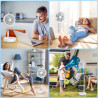 LBSTP Ventilateur sur Pied 22 dB Silencieux, 8" pliable avec télécommande, batterie 8000 mAh, USB, 4 vitesses,Oscillant 180°+60°