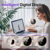 Ventilateur de bureau silencieux rechargeable USB batterie 5400 mAh écran LED contrôle vitesse régulable tête inclinable 90°
