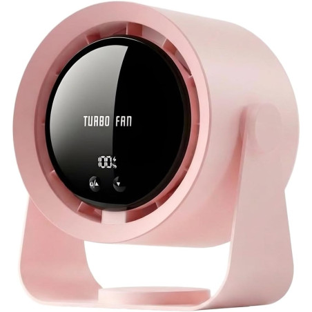 Ventilateur de bureau silencieux rechargeable USB batterie 5400 mAh écran LED contrôle de vitesse réglable tête inclinable 90°