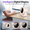 Ventilateur de bureau silencieux rechargeable USB batterie 5400 mAh écran LED contrôle de vitesse réglable tête inclinable 90°