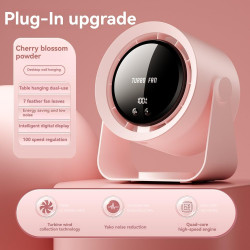 Ventilateur de bureau silencieux rechargeable USB batterie 5400 mAh écran LED contrôle de vitesse réglable tête inclinable 90°