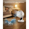 SONGMICS Ventilateur de Bureau Silencieux 20 dB, avec Télécommande, Circulateur d’Air Puissant, Oscillation 70°, 8 Vitesses, Min