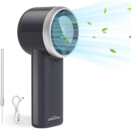 WHATOOK Ventilateur Turbo Portable Puissant : 13500 tr/min Refroidissement Instantané,Recharge USB Rapide 2H,Mini Ventilateur à 