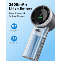 WHATOOK Ventilateur Turbo Portable Puissant : 13500 tr/min Refroidissement Instantané,Recharge USB Rapide 2H,Mini Ventilateur à 