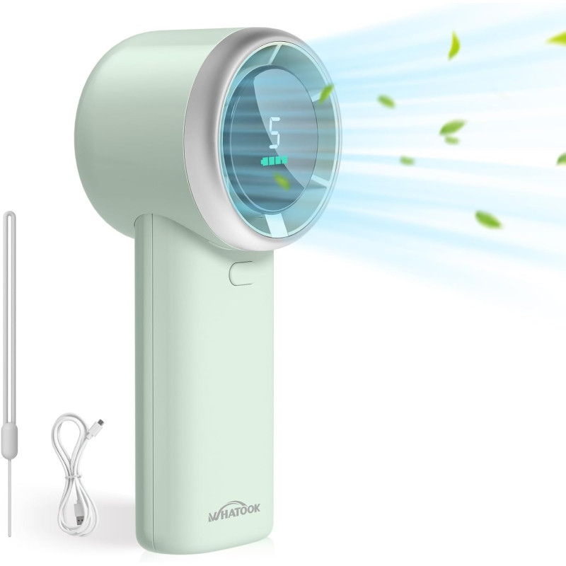 WHATOOK Ventilateur Turbo Portable Puissant : 13500 tr/min Refroidissement Instantané,Recharge USB Rapide 2H,Mini Ventilateur à 