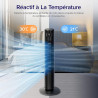 LEVOIT Ventilateur Colonne Silencieux 7.9m/s pour Grande Chambre, Télécommande,23W, 12 Vitesses de Vent, Oscillant à 90°, Ajuste